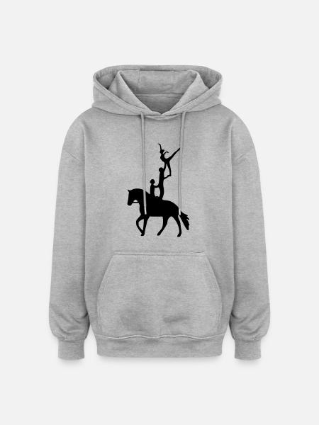 Voltigieren Dreierübung - Oversized Unisex Hoodie - Grau meliert