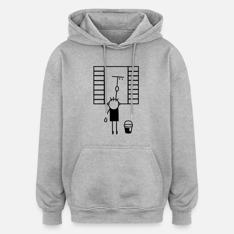 Laveur de vitres - Sweat à capuche oversize unisexe - gris chiné