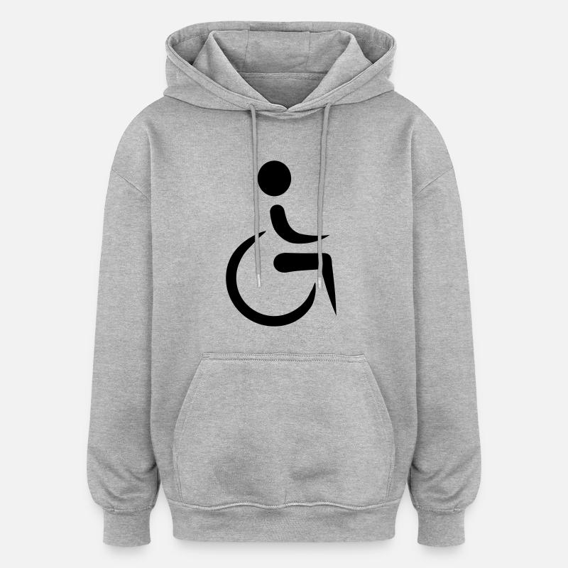 Rollstuhl - Oversized Unisex Hoodie - Grau meliert