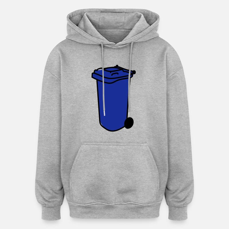 blaue Tonne - Oversized Unisex Hoodie - Grau meliert