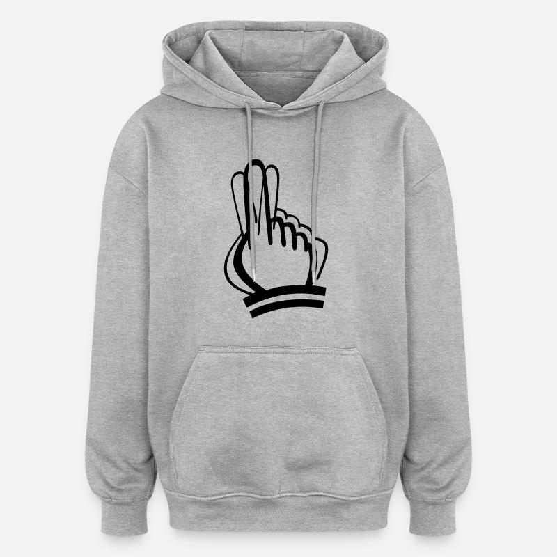 Nein, nein - Oversized Unisex Hoodie - Grau meliert