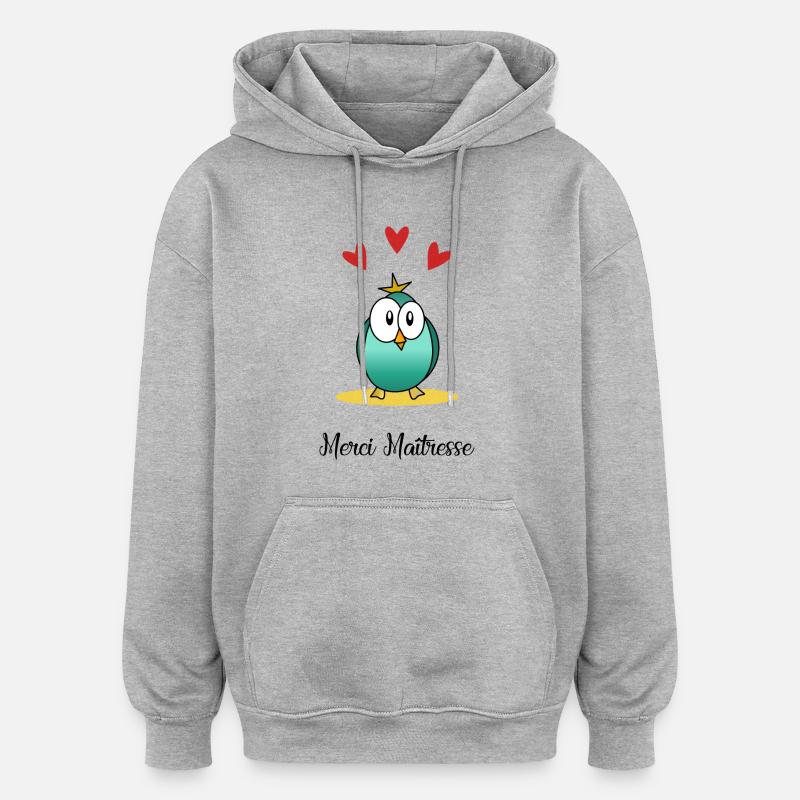 MAÎTRESSE. MERCI. MERCI MAÎTRESSE. - Sweat à capuche oversize unisexe - gris chiné