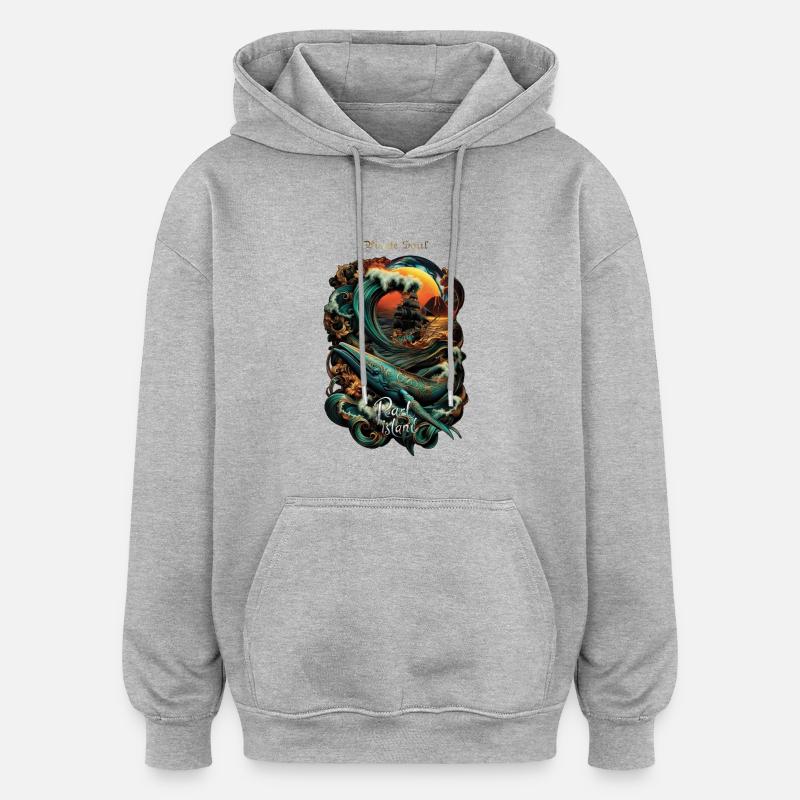 PERLINSEL - Oversized Unisex Hoodie - Grau meliert