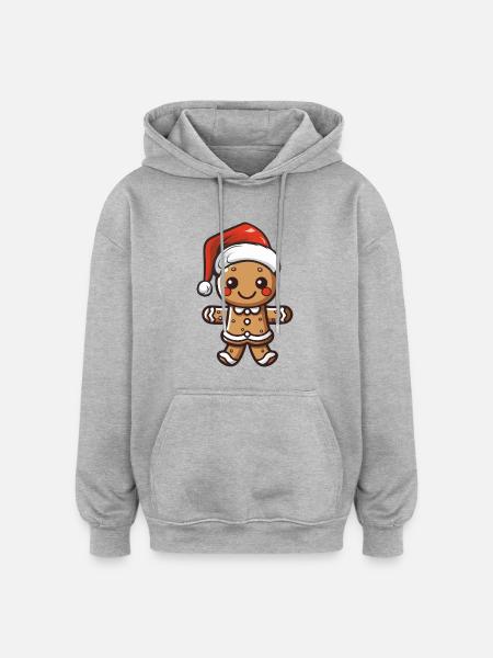 lebkuchenmann - Oversized Unisex Hoodie - Grau meliert