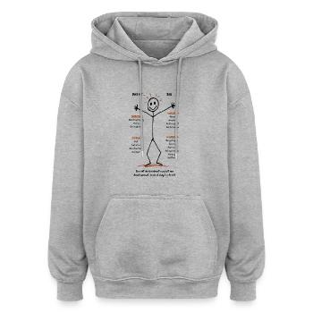 Das ist Zoe Abenteuergeist - Oversized Unisex Hoodie - Grau meliert - Vorne - Noah (186cm)