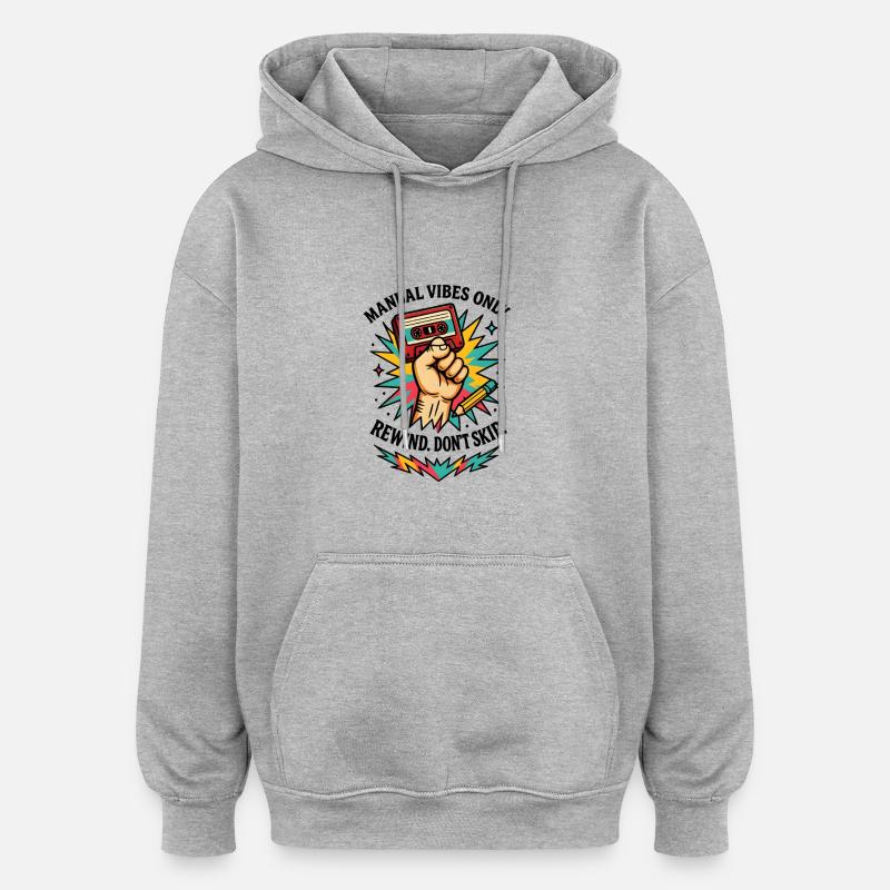Révolution de la cassette - Sweat à capuche oversize unisexe - gris chiné