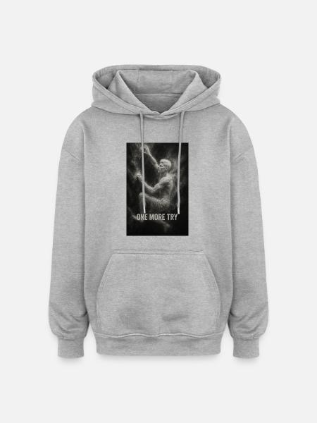 One more try. - Oversized Unisex Hoodie - Grau meliert