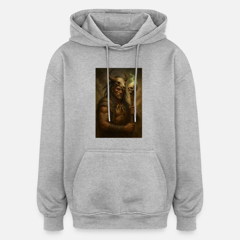 Uralter Zauberer - Oversized Unisex Hoodie - Grau meliert