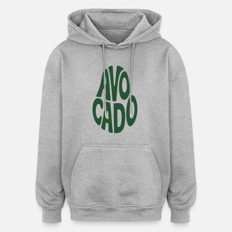 Avocat - Logo de légume cool - Sweat à capuche oversize unisexe - gris chiné