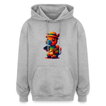 Guide de voyage WPAP Polygon Style Animaux Chameau - Sweat à capuche oversize unisexe - gris chiné - Devant - Noah (186cm)