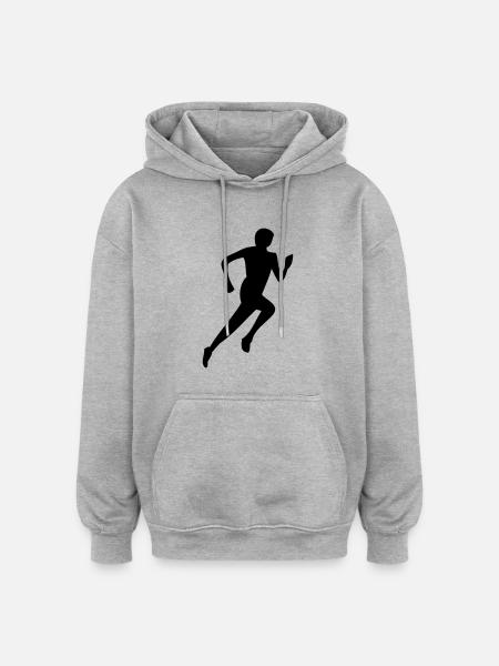 Runner - Oversized Unisex Hoodie - Grau meliert