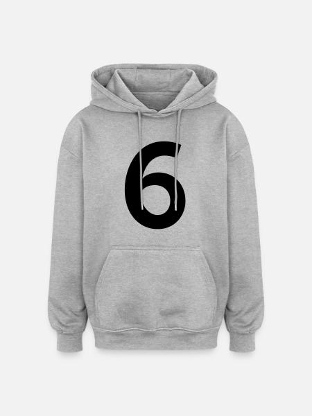Sport Number 6 Six - Oversized Unisex Hoodie - heather grey