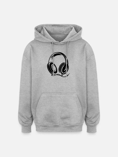 a headphone with cable - Oversized Unisex Hoodie - heather grey