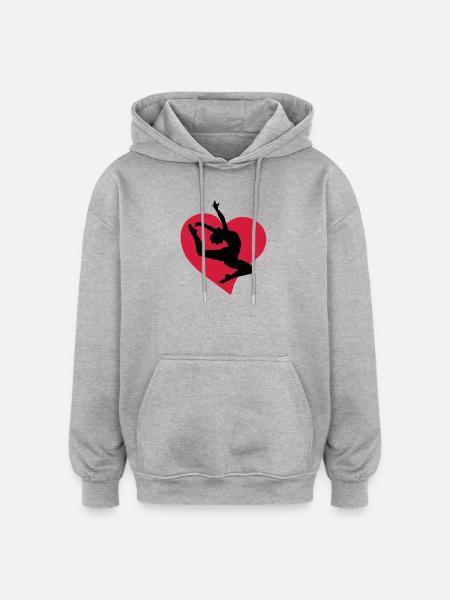 Dance heart - Oversized Unisex Hoodie - heather grey