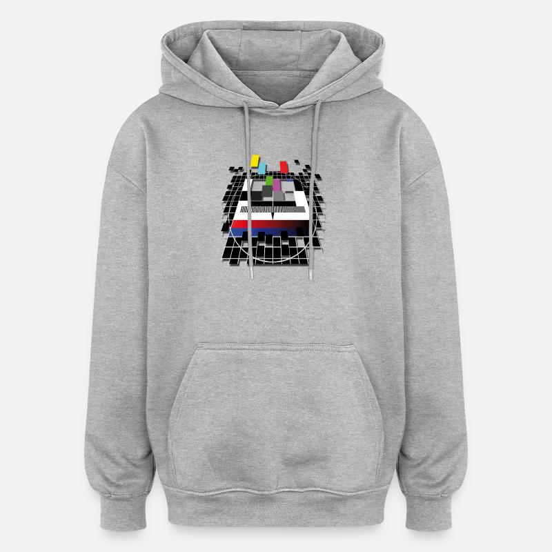 TV screen - Sweat à capuche oversize unisexe - gris chiné