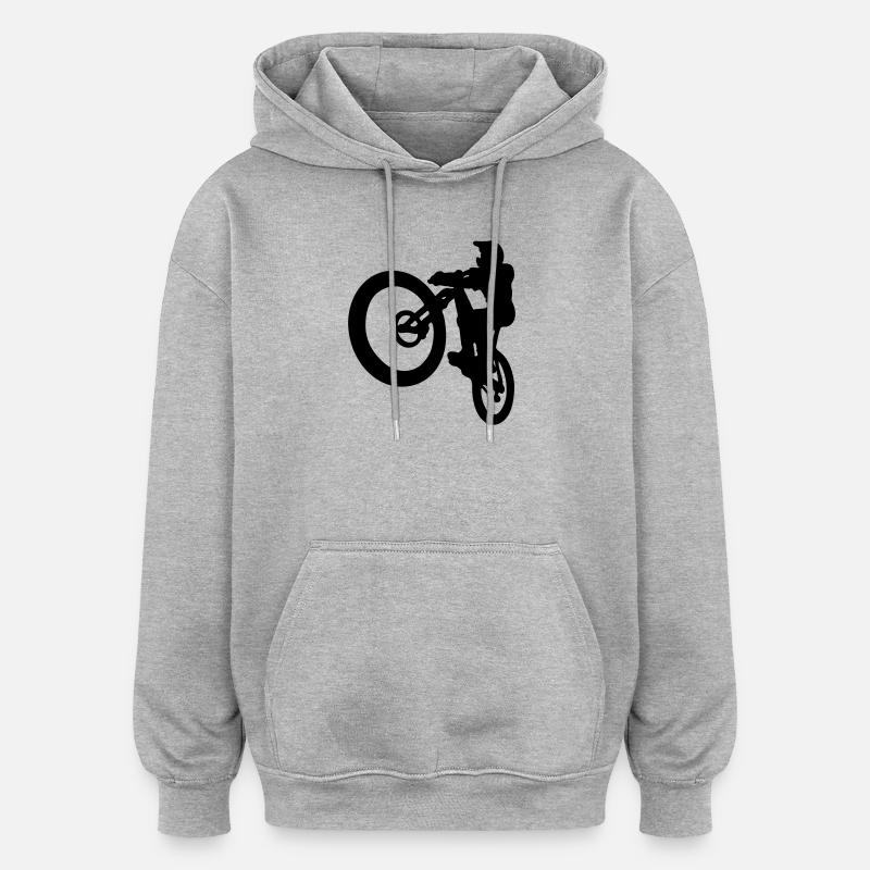 Saut VTT - Sweat à capuche oversize unisexe - gris chiné