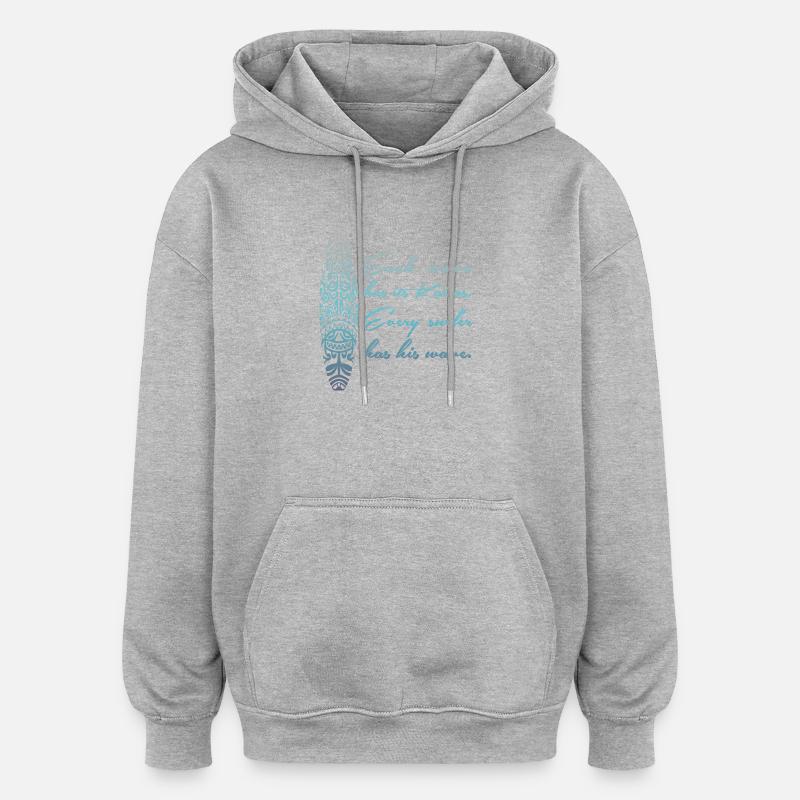 SURF, MAORI, SURF, SURFEUR - Sweat à capuche oversize unisexe - gris chiné