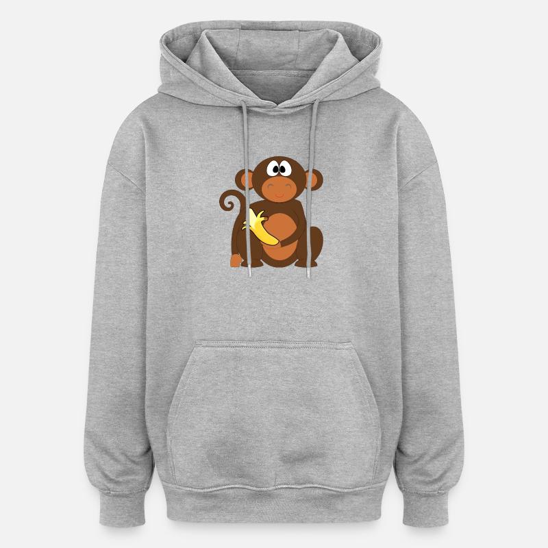 Ben à la banane - Sweat à capuche oversize unisexe - gris chiné