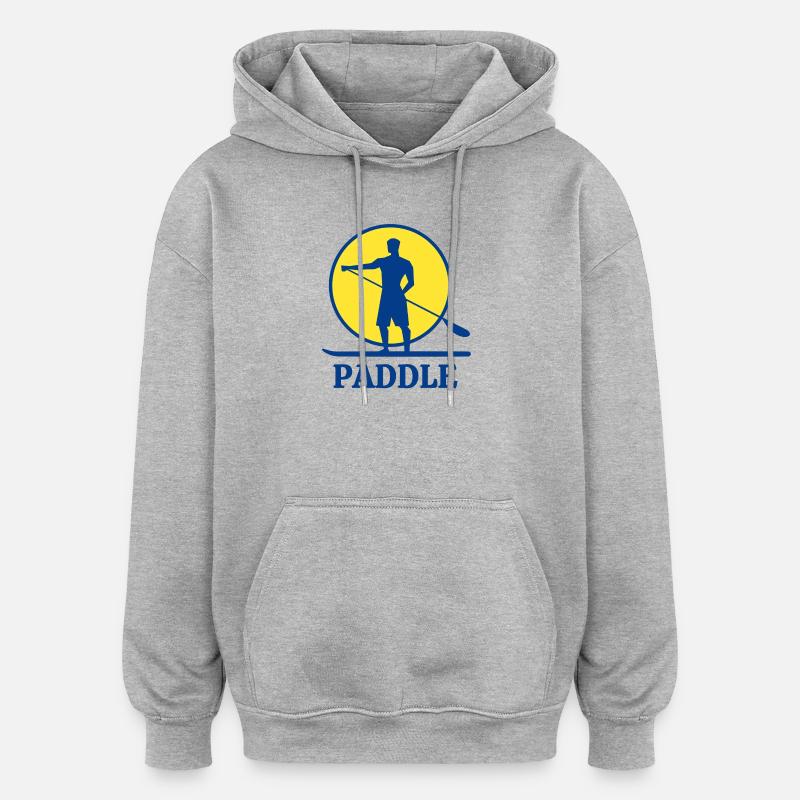 paddle, fan de paddle, stand up - Sweat à capuche oversize unisexe - gris chiné
