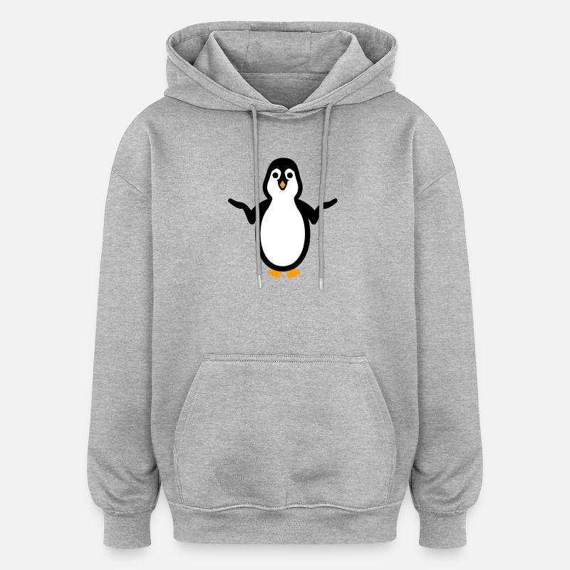 Cute Penguin - Aucune idée - Sweat à capuche oversize unisexe - gris chiné