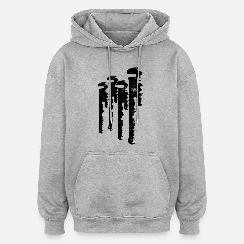 Croquis de clé à pipe - Sweat à capuche oversize unisexe - gris chiné