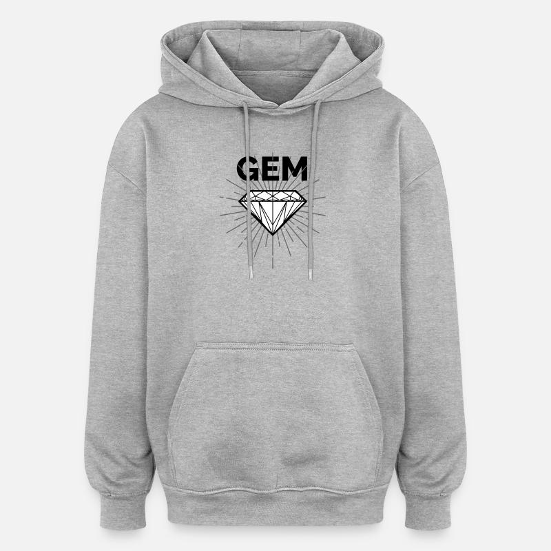 Rayonnement géométrique du diamant - Sweat à capuche oversize unisexe - gris chiné