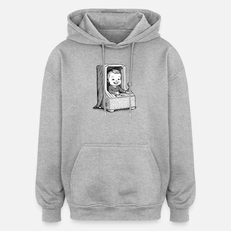 Bébé d’arcade - Sweat à capuche oversize unisexe - gris chiné