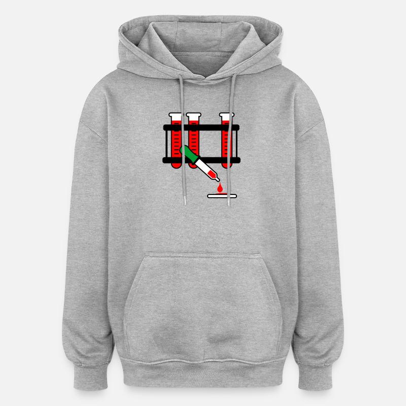 Pipette de test sanguin - Sweat à capuche oversize unisexe - gris chiné
