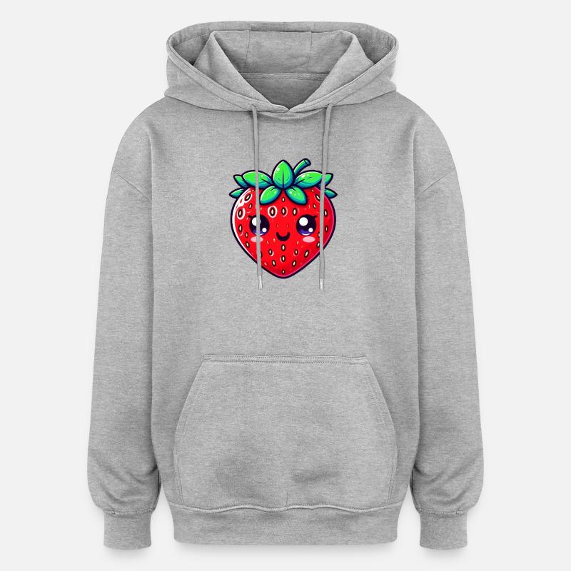 Erdbeer-Erdbeeren - Oversized Unisex Hoodie - Grau meliert