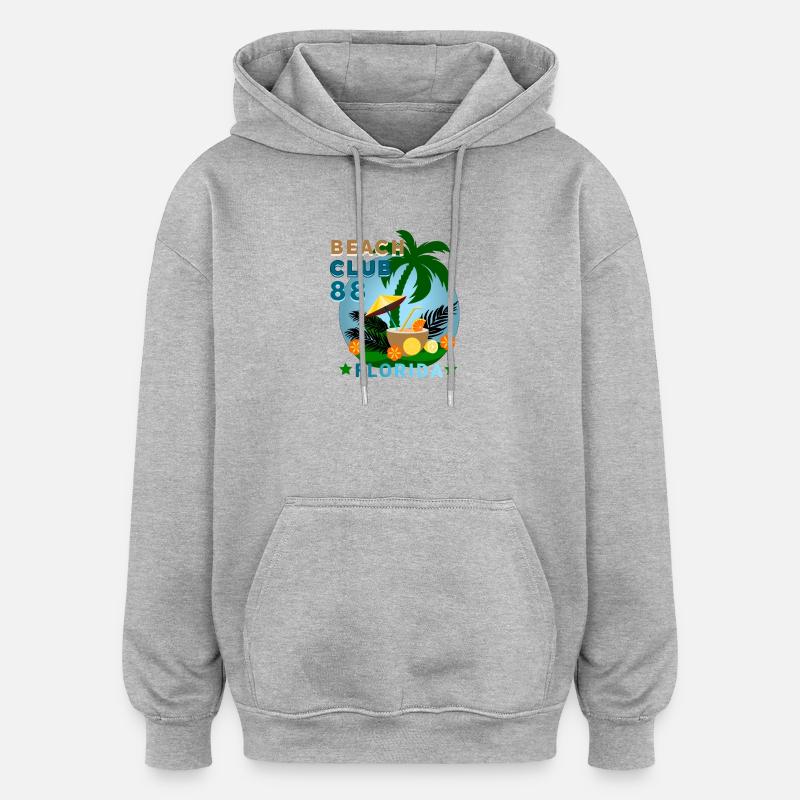 CLUB DE PLAGE FLORIDE - Sweat à capuche oversize unisexe - gris chiné