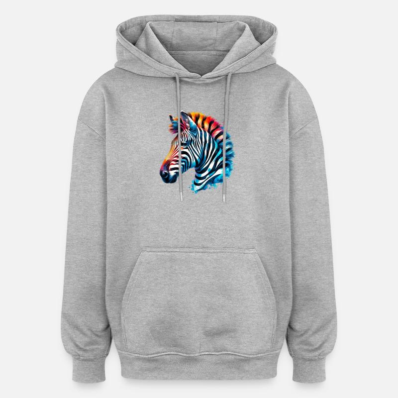 Zebra - Oversized Unisex Hoodie - heather grey
