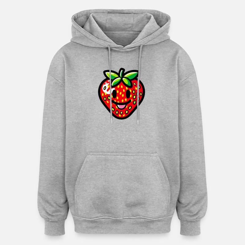 Erdbeeren Erdbeeren - Oversized Unisex Hoodie - Grau meliert