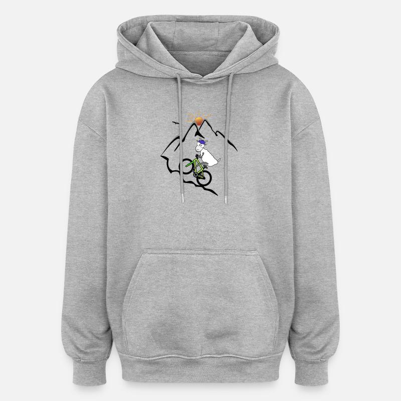 VTT chèvre - Sweat à capuche oversize unisexe - gris chiné