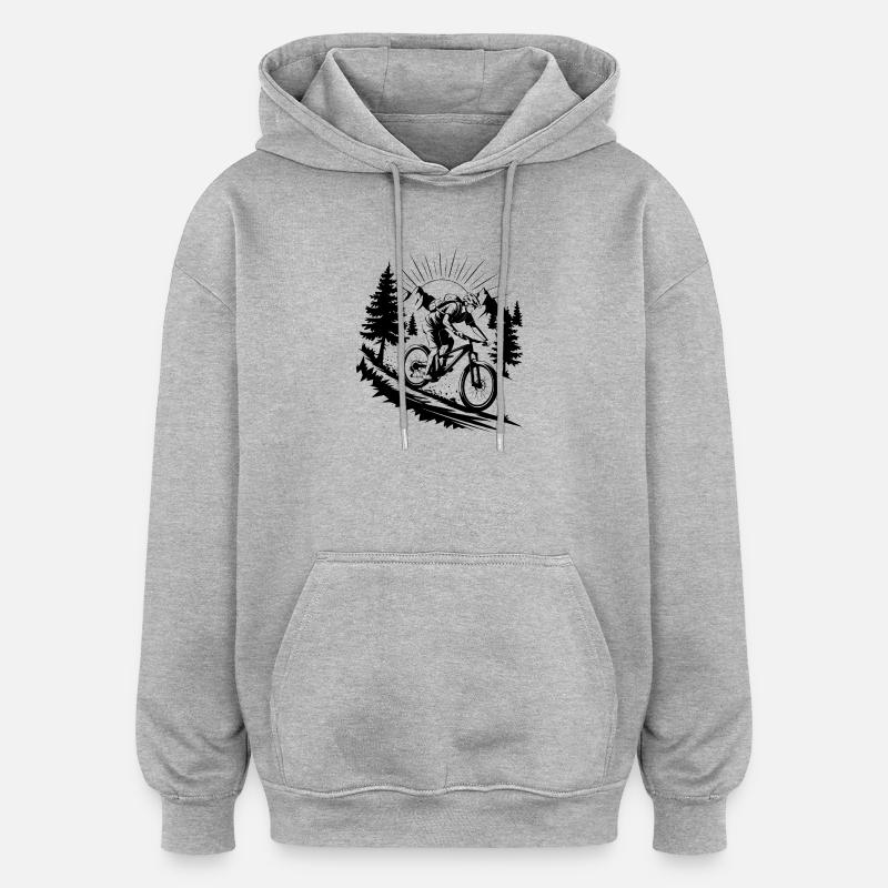 VTT VTT - Sweat à capuche oversize unisexe - gris chiné