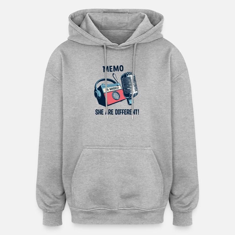 Sie sind anders ! - Oversized Unisex Hoodie - Grau meliert