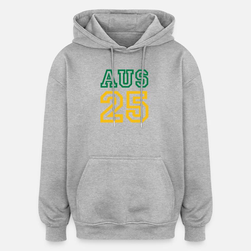 AUSTRALIE 2025 - Sweat à capuche oversize unisexe - gris chiné