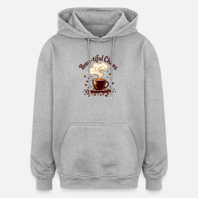 Brew tiful Chaos - Sweat à capuche oversize unisexe - gris chiné