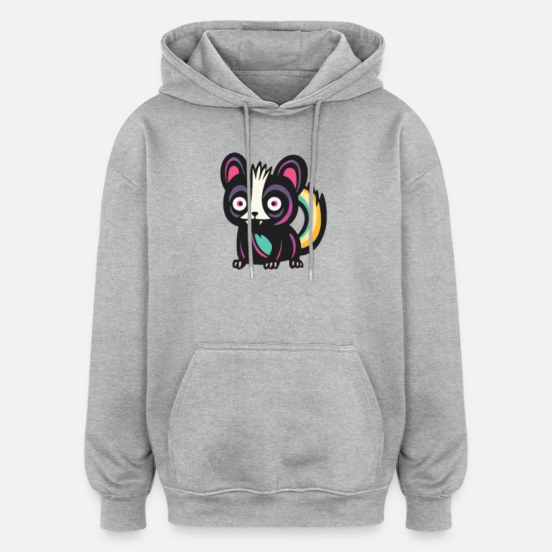 Stinktier Halloween Comic Lustig - Oversized Unisex Hoodie - Grau meliert