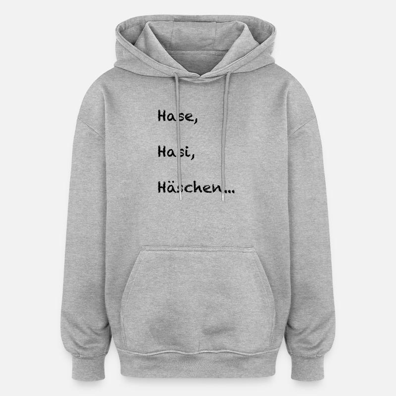 Lapin, lapin, lapin - Sweat à capuche oversize unisexe - gris chiné