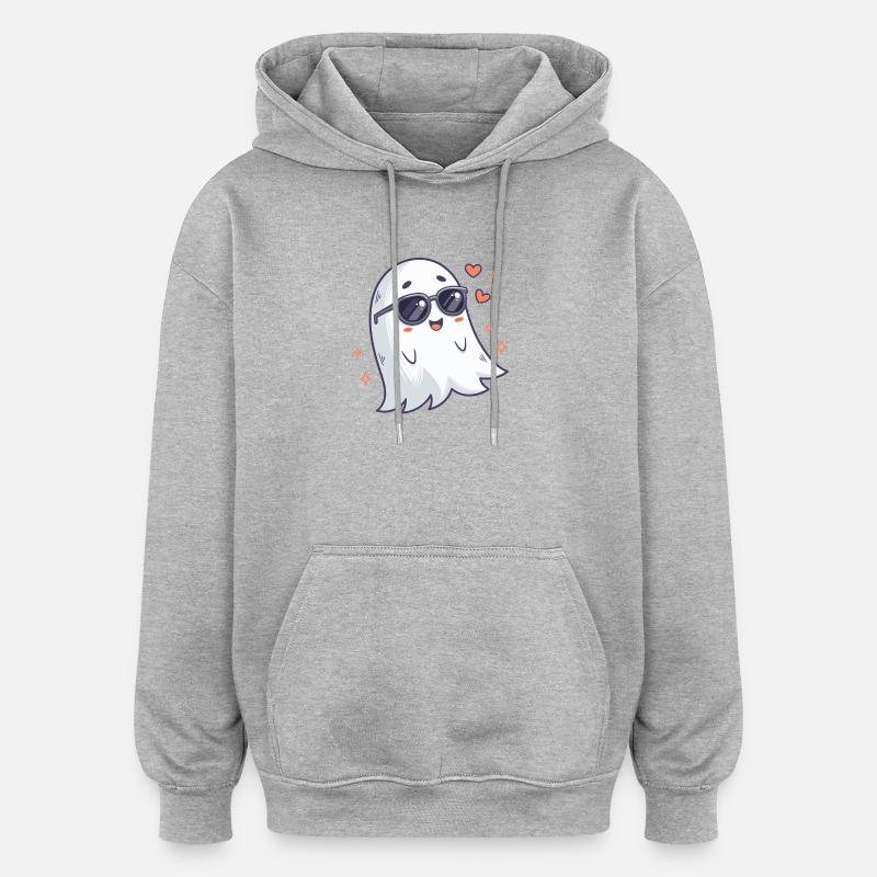Coole Ghost Sonnenbrille - Oversized Unisex Hoodie - Grau meliert