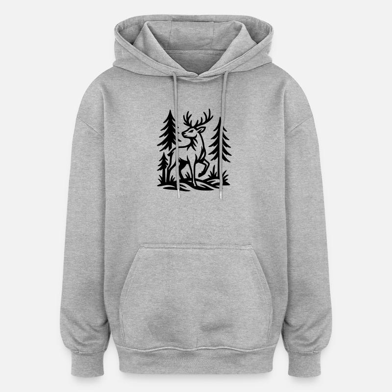 roe deer - Oversized Unisex Hoodie - heather grey