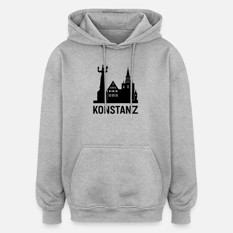 Constance Lac de Constance Silhouette - Sweat à capuche oversize unisexe - gris chiné