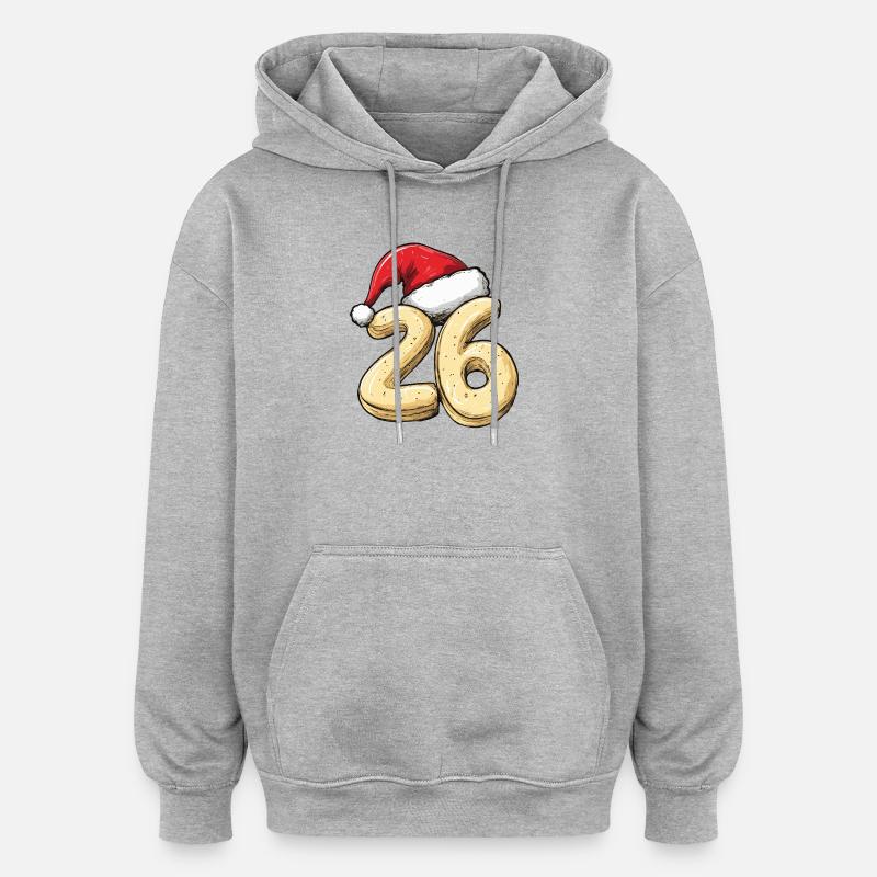 Biscuit de Noël à 26 chiffres - Sweat à capuche oversize unisexe - gris chiné