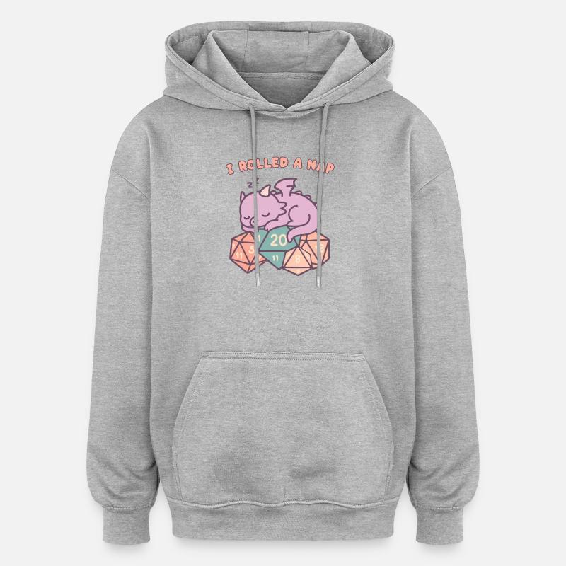 Sieste Rolling Dragon - Sweat à capuche oversize unisexe - gris chiné
