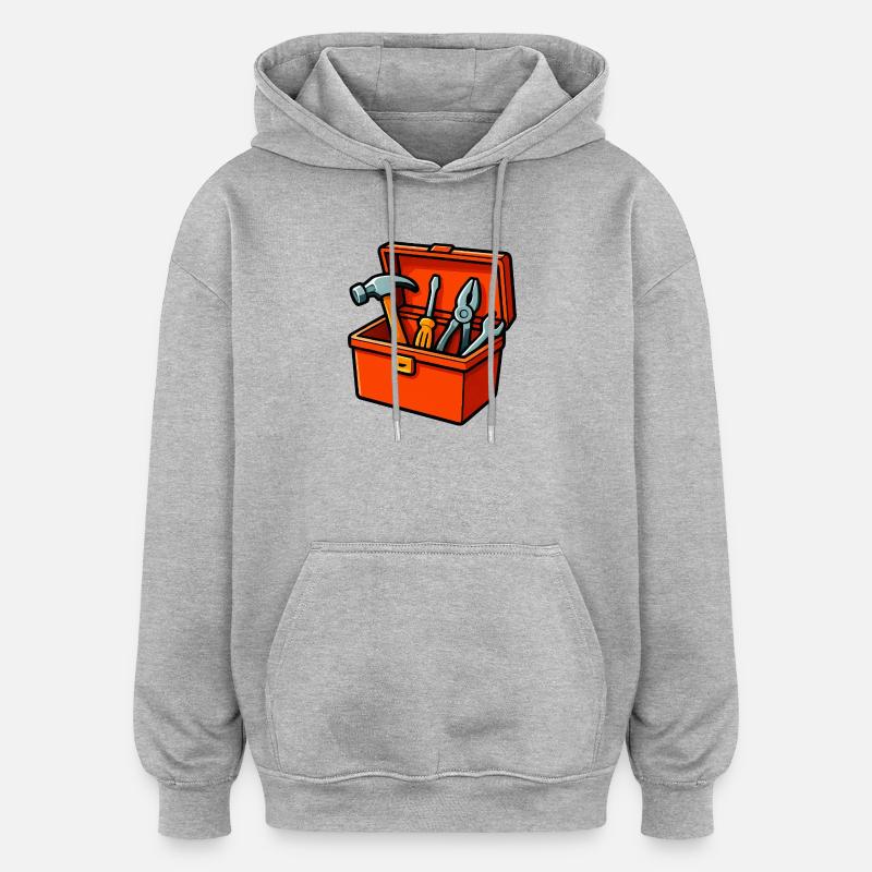 Toolbox - Sweat à capuche oversize unisexe - gris chiné