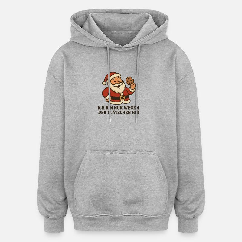 Diction du Père Noël Cookie - Sweat à capuche oversize unisexe - gris chiné