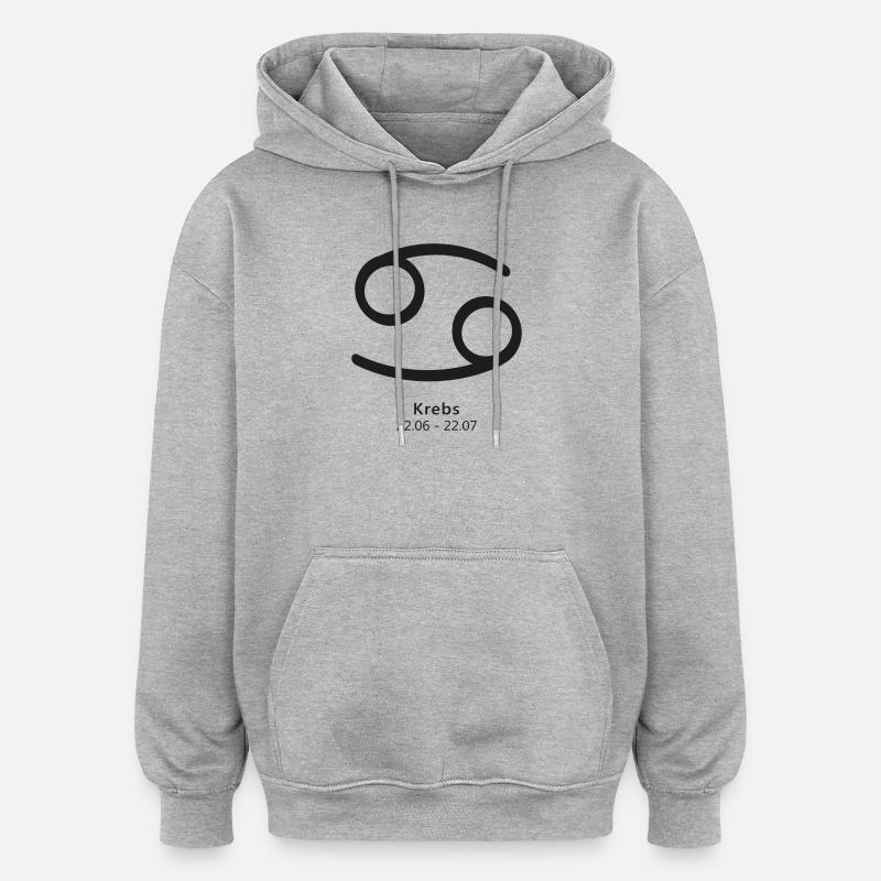 Krebs Crab Sternzeichen Symbol Kosmos - Oversized Unisex Hoodie - Grau meliert