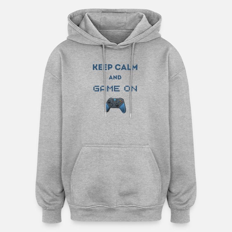 Resta calmo e continua il gioco - Felpa con cappuccio unisex oversize - grigio melange