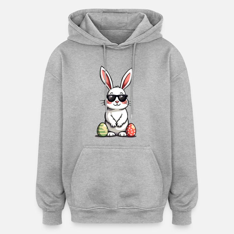Cool Easter Bunny - Oversized Unisex Hoodie - heather grey
