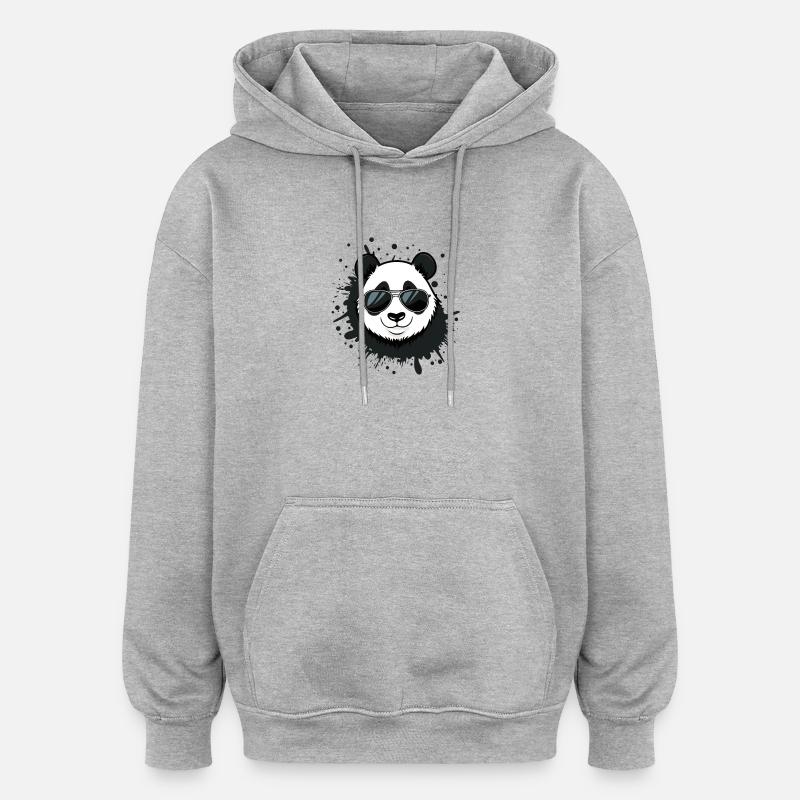 Panda-Brille spritzt - Oversized Unisex Hoodie - Grau meliert